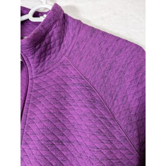 T by Talbots sweat  jacket SzLDiagonal quilted unlined Bust44" CB 27.5"EUC - Picture 5 of 12